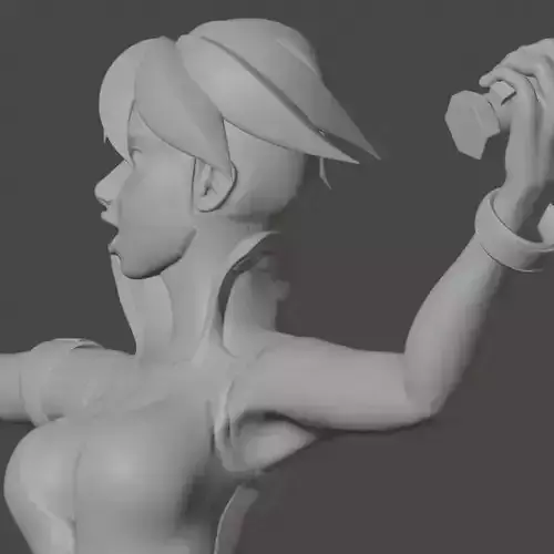 3D Cyberpunk Female Miniature Model 3D print model