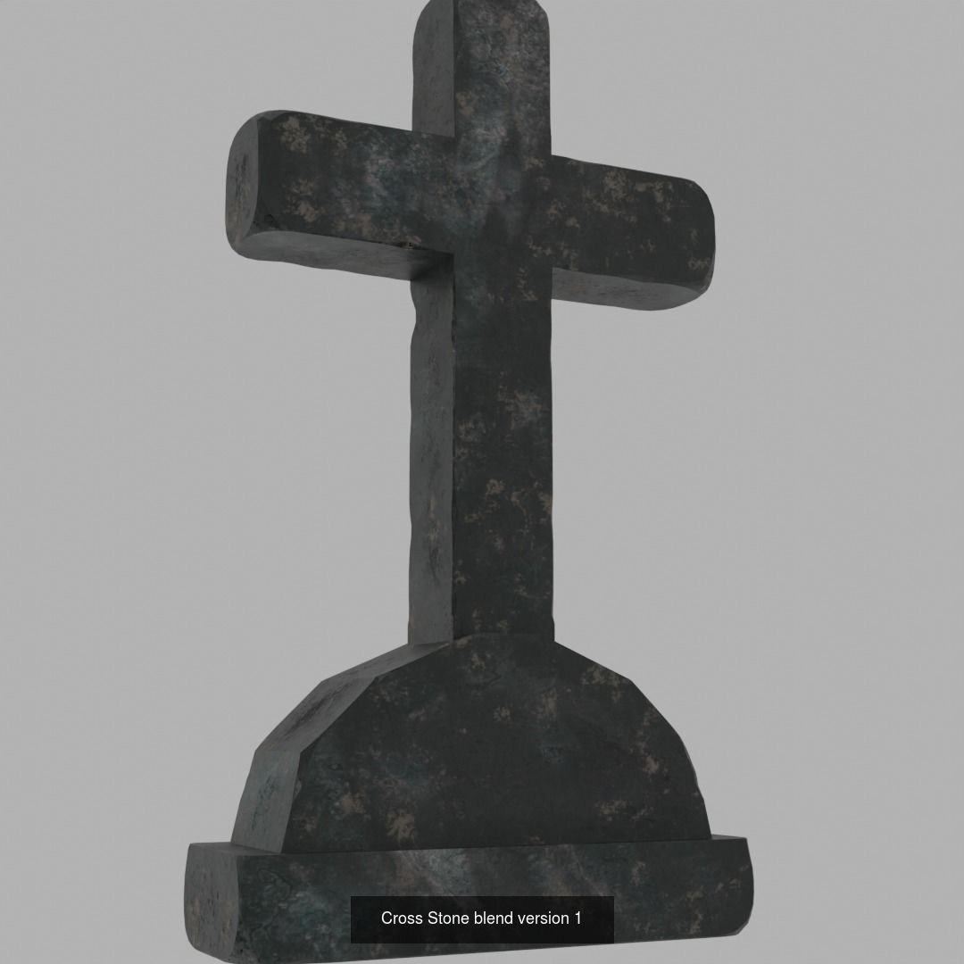 Grave stone set 3 3D Model Collection_10