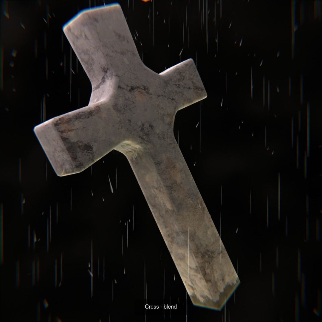 Grave stone set 3 3D Model Collection_6
