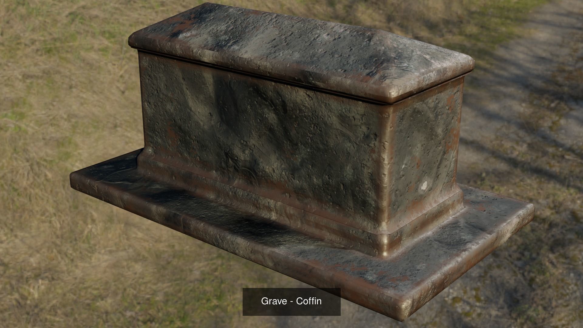 Grave stone set 3 3D Model Collection_3