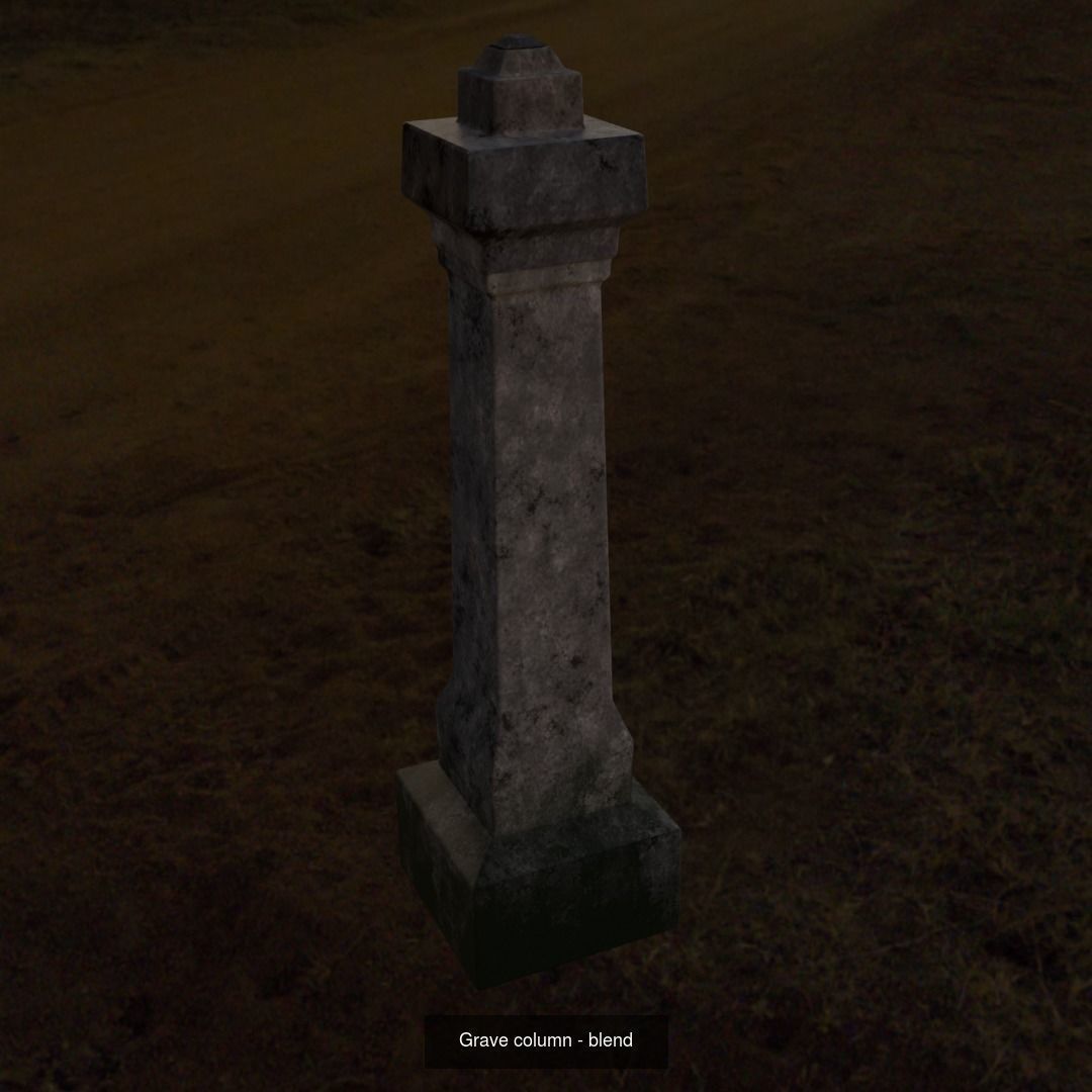 Grave stone set 3 3D Model Collection_5