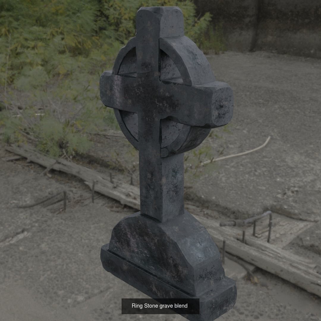 Grave stone set 3 3D Model Collection_11