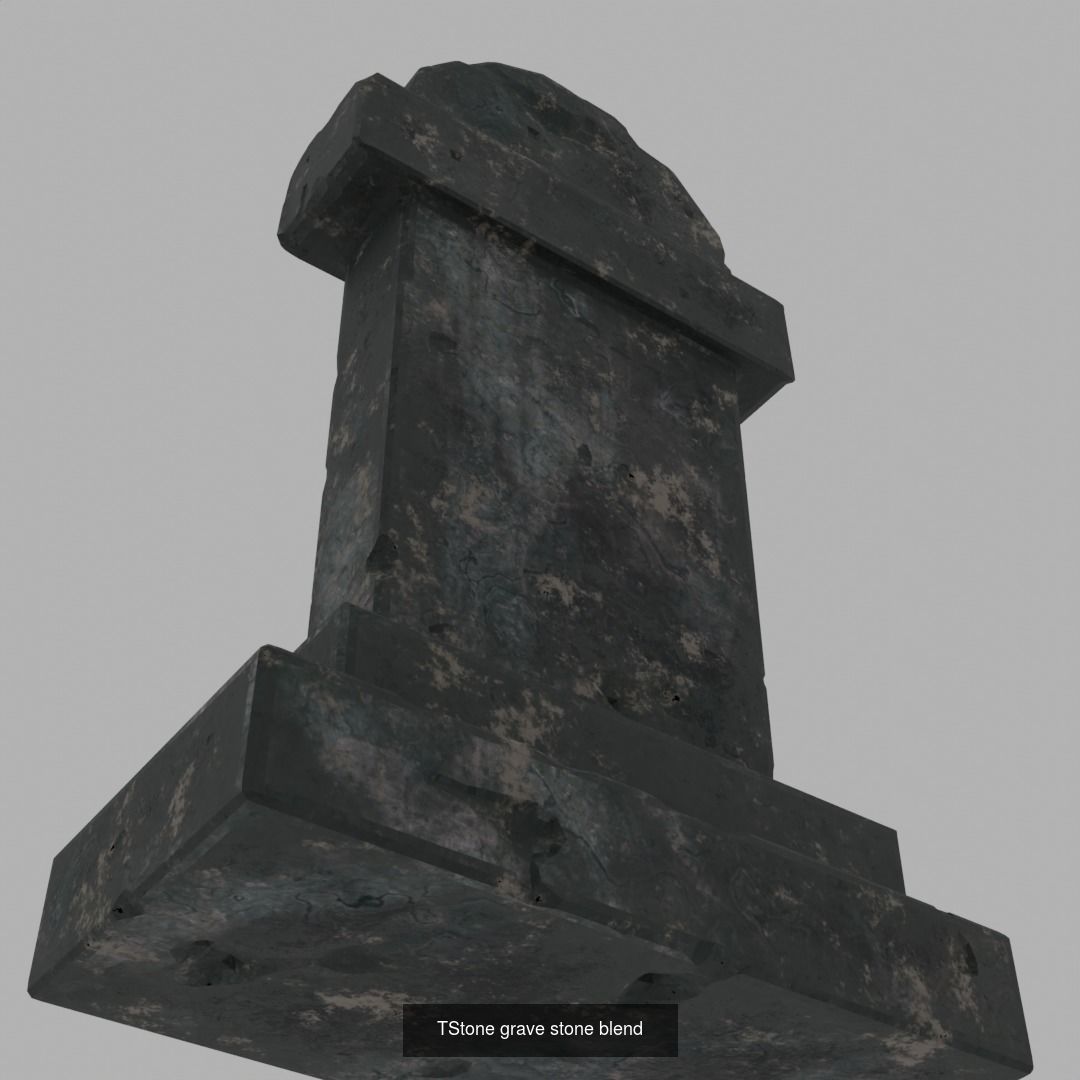 Grave stone set 3 3D Model Collection_9