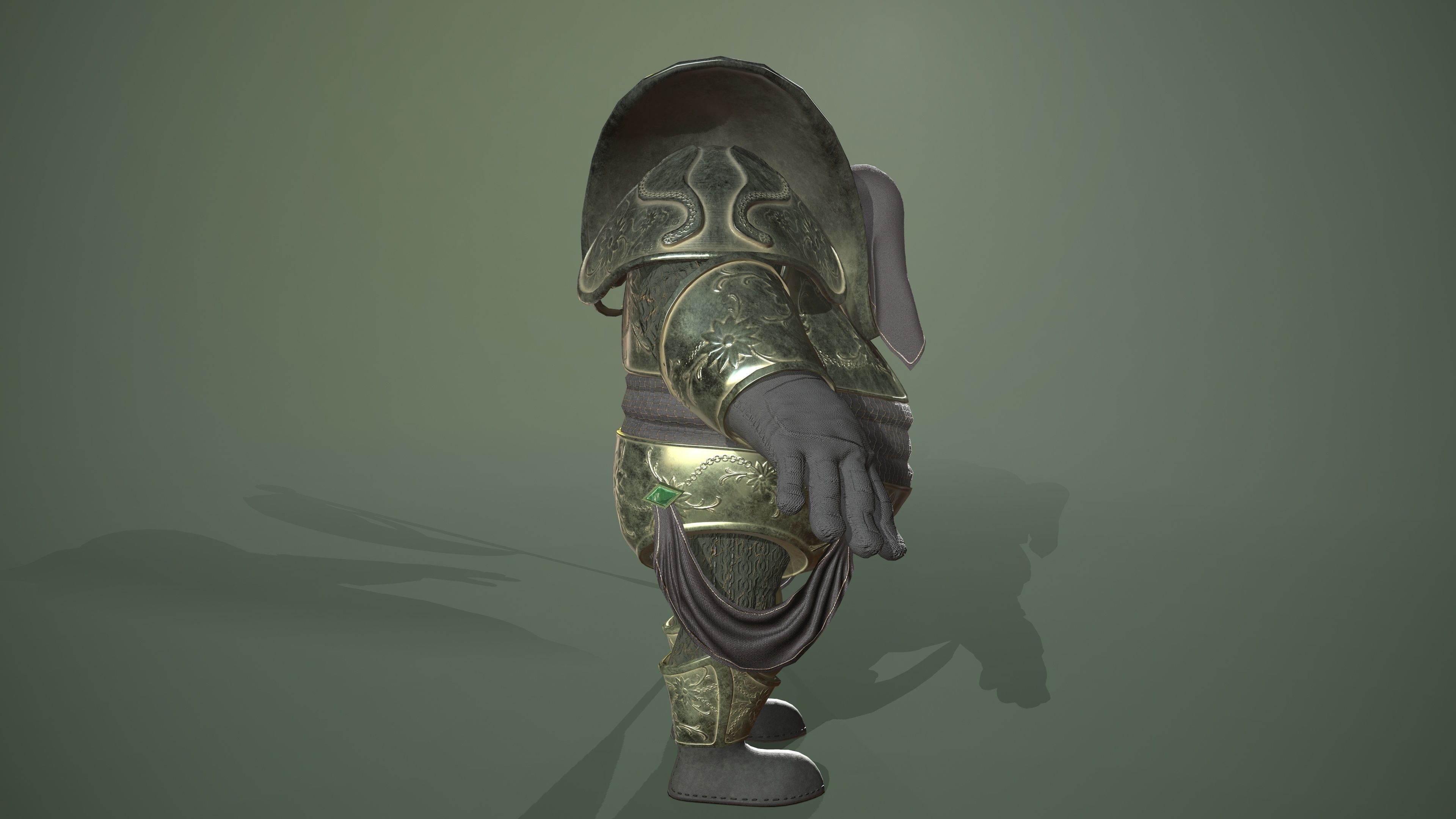 Guardian knight in armor Low-poly 3D model_3
