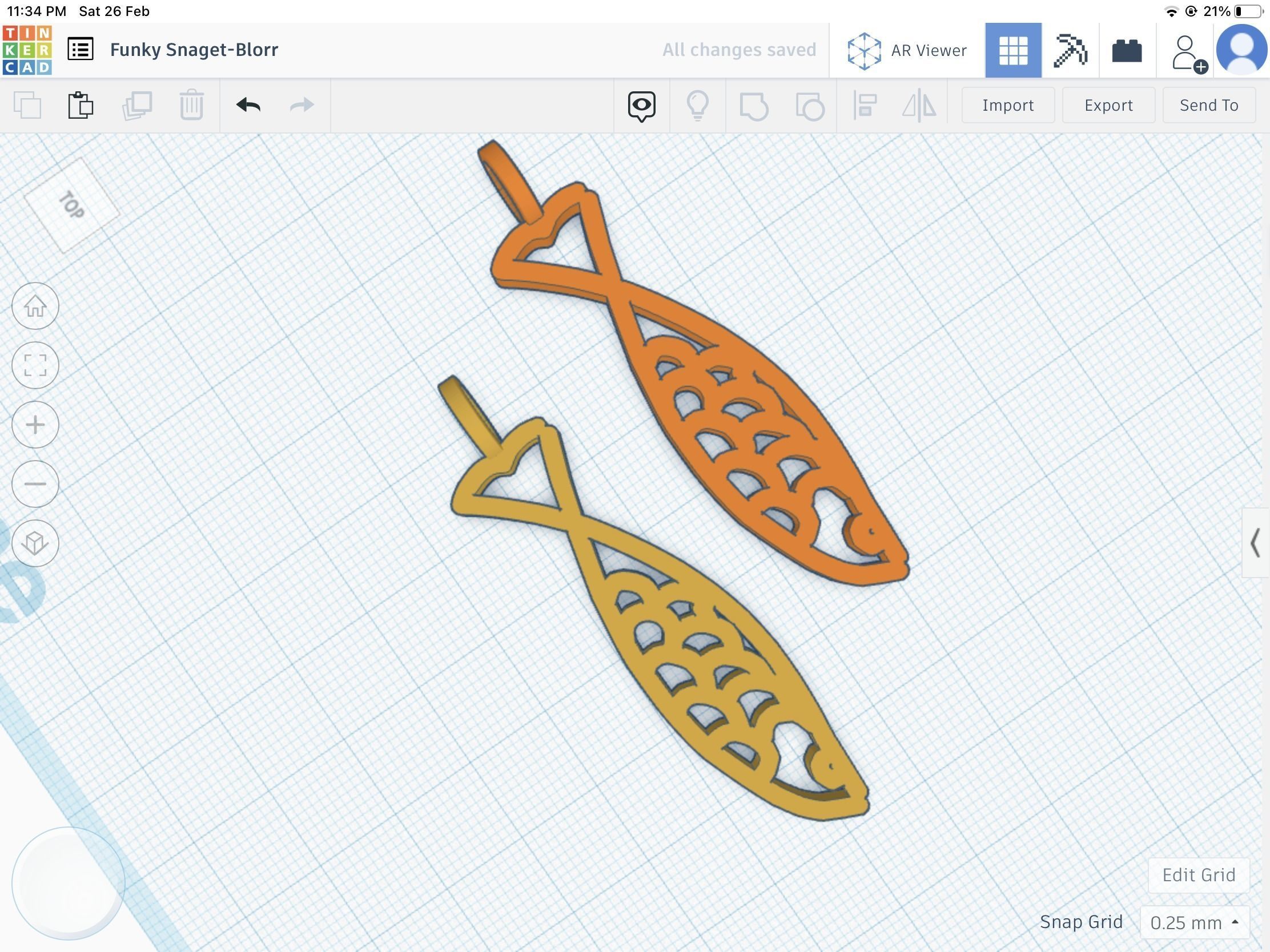 Fish pendant Stl 3D print model_1
