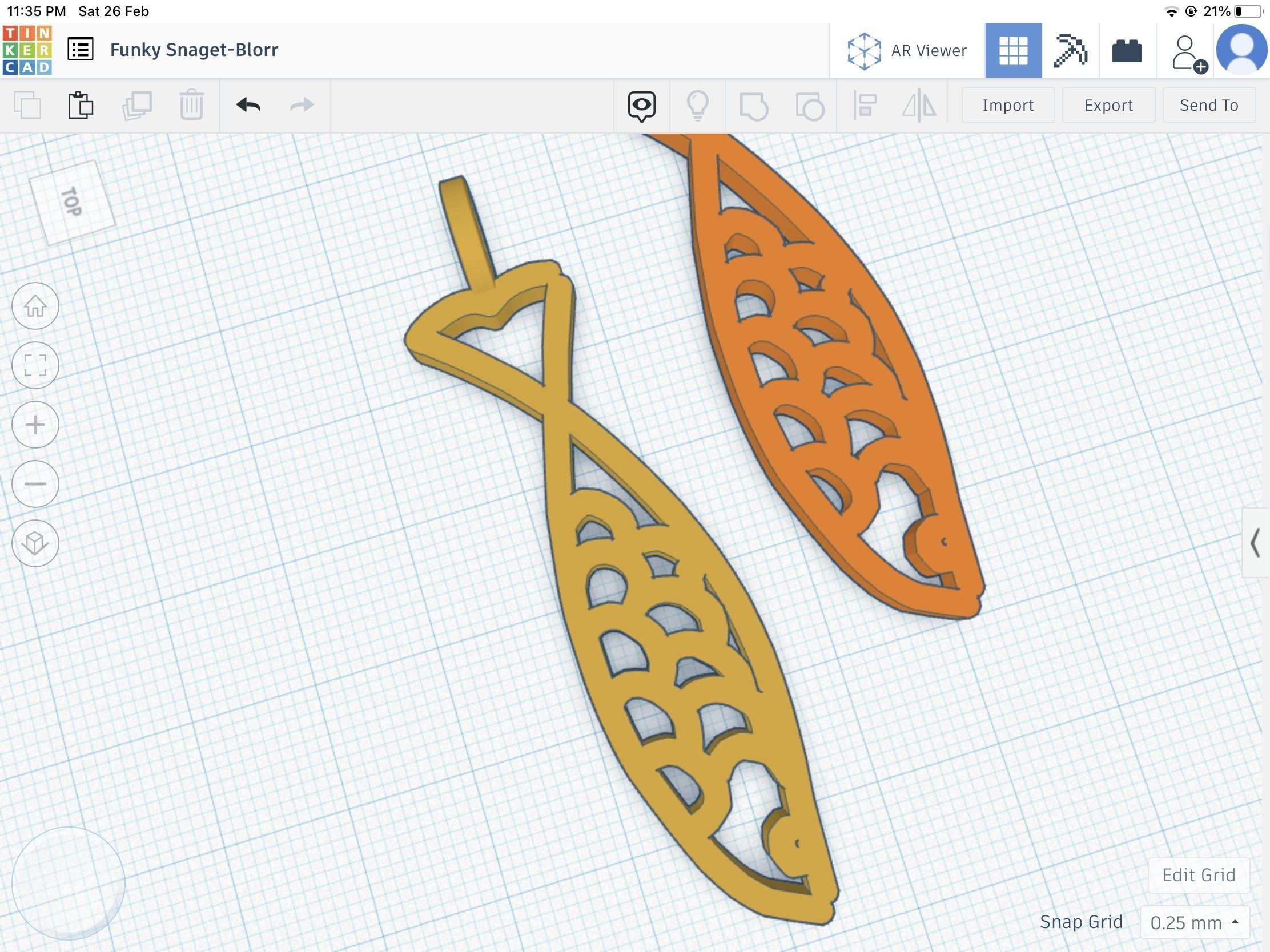 Fish pendant Stl 3D print model_2