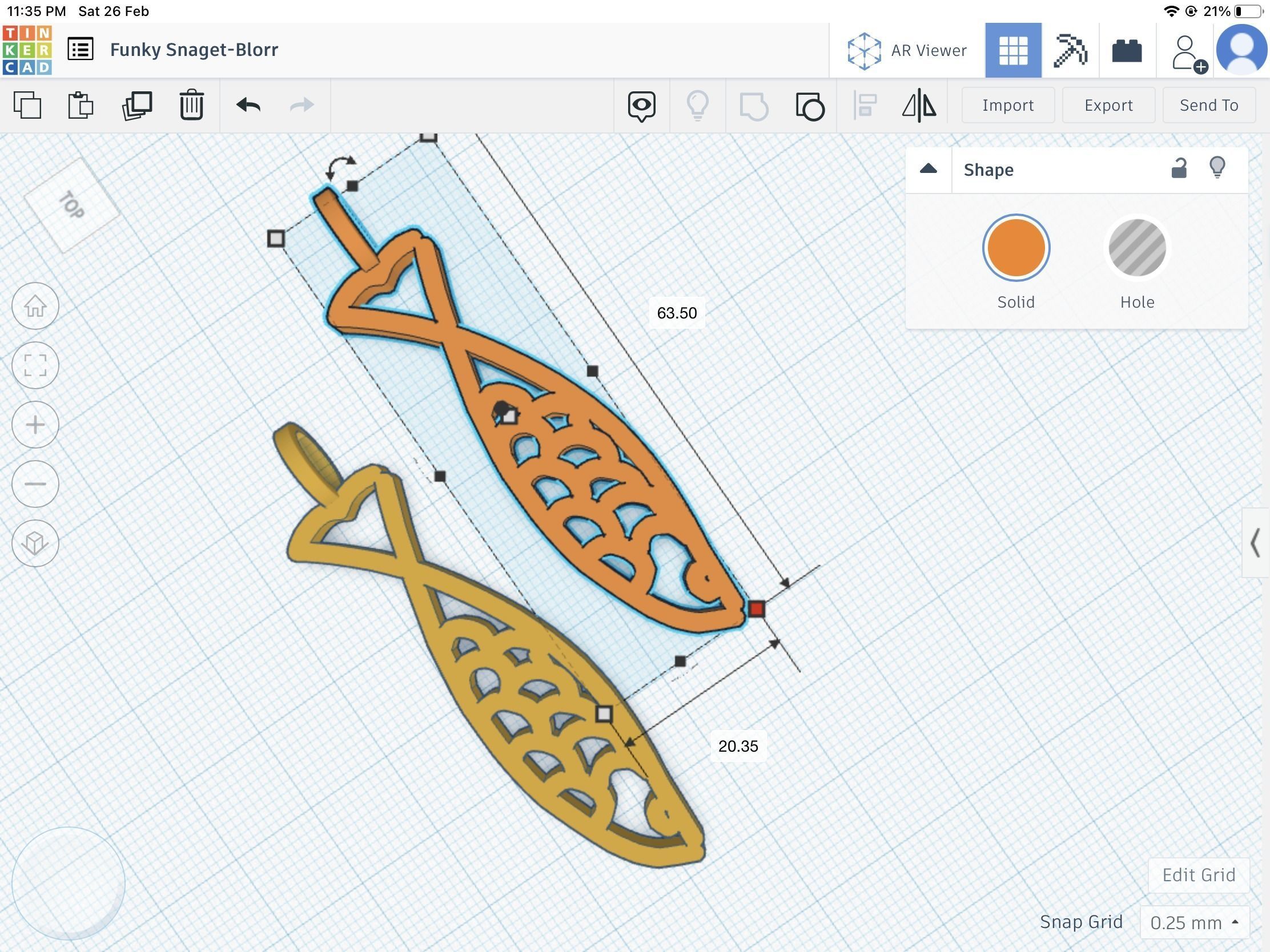 Fish pendant Stl 3D print model_3