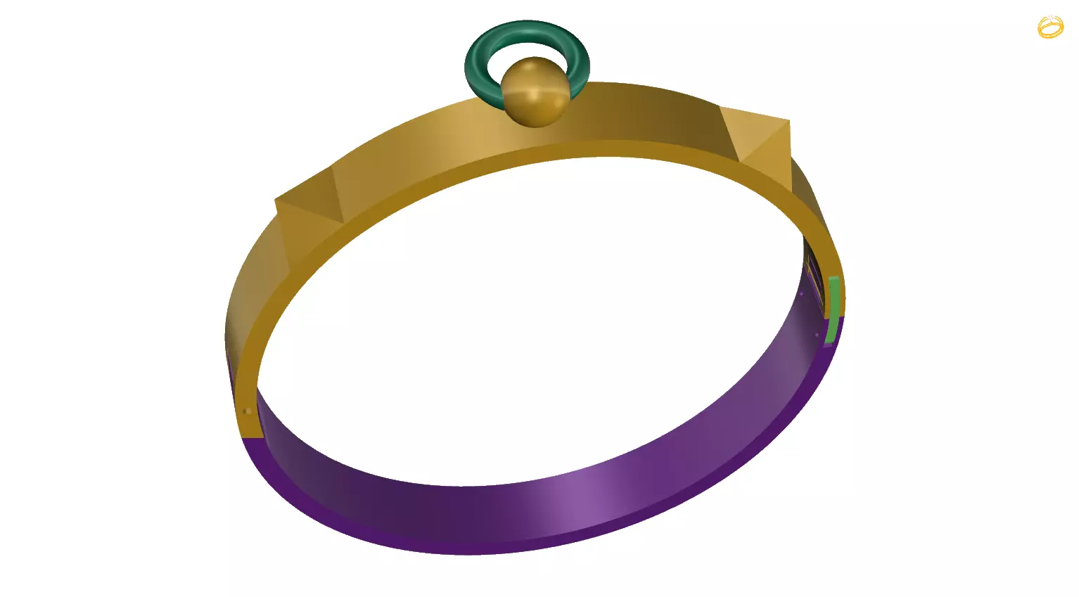 bracelet gold and ring 3D print model_0