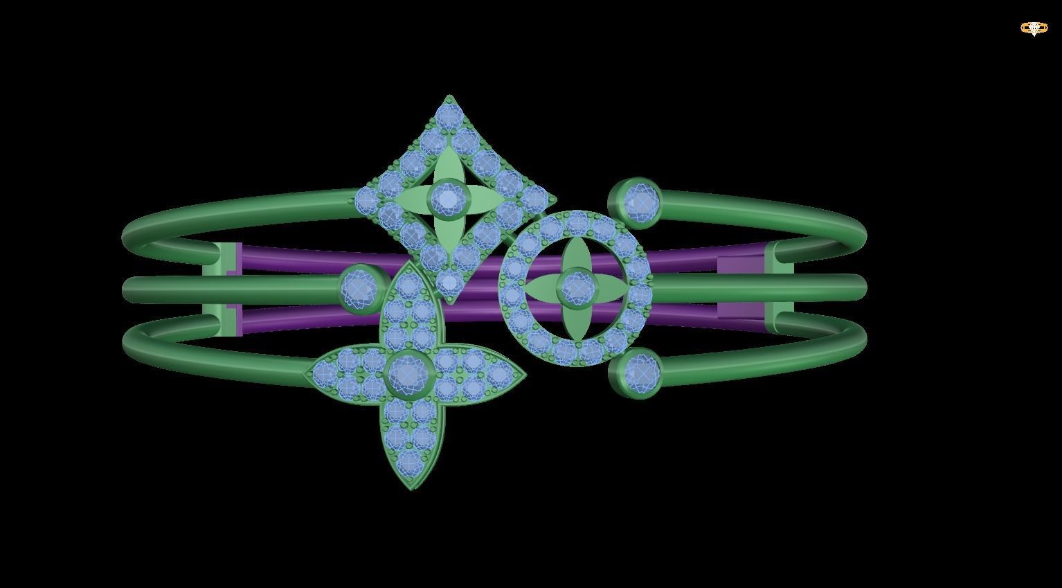 bracelet bangle 3D print model_1