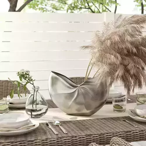 Varix Silver Aluminum Table Vase 3D model