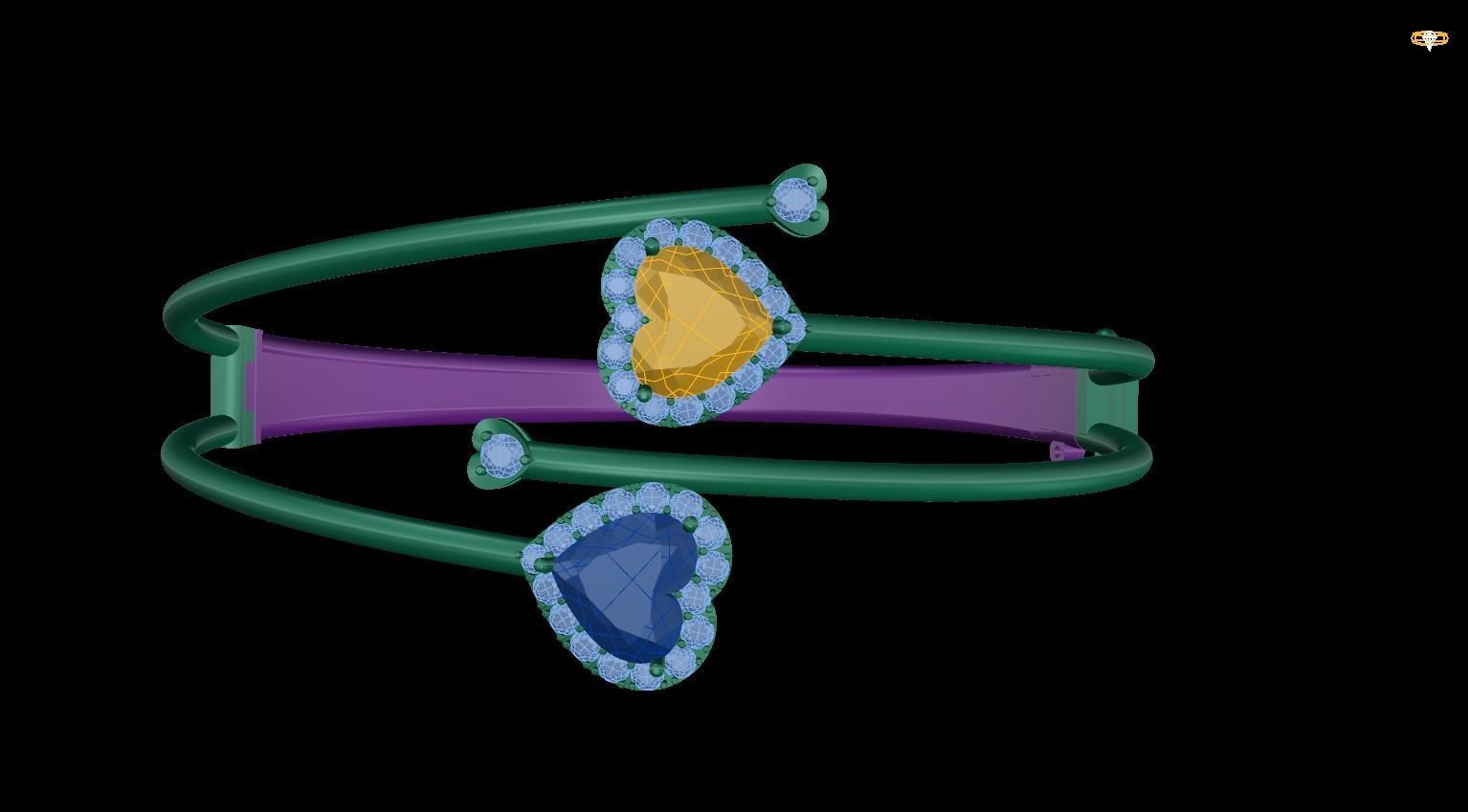 bracelet ring 3D print model_1