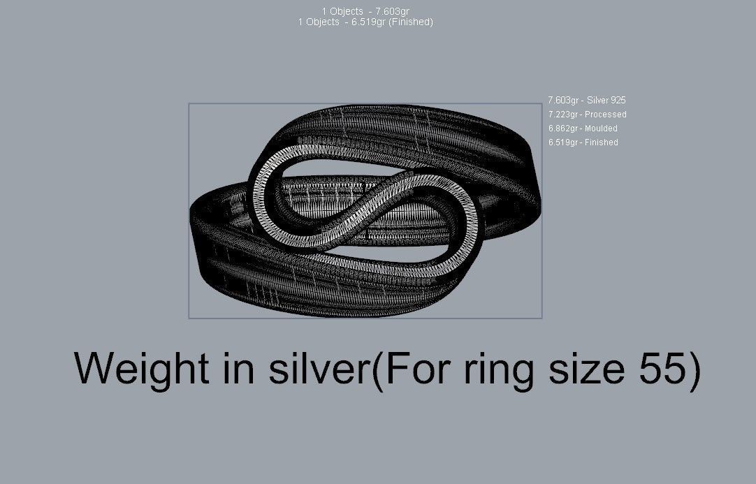 Two stones twisted ring 3D print model_7