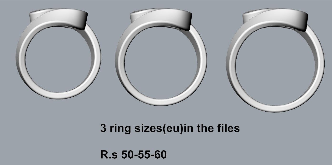 Two stones twisted ring 3D print model_8