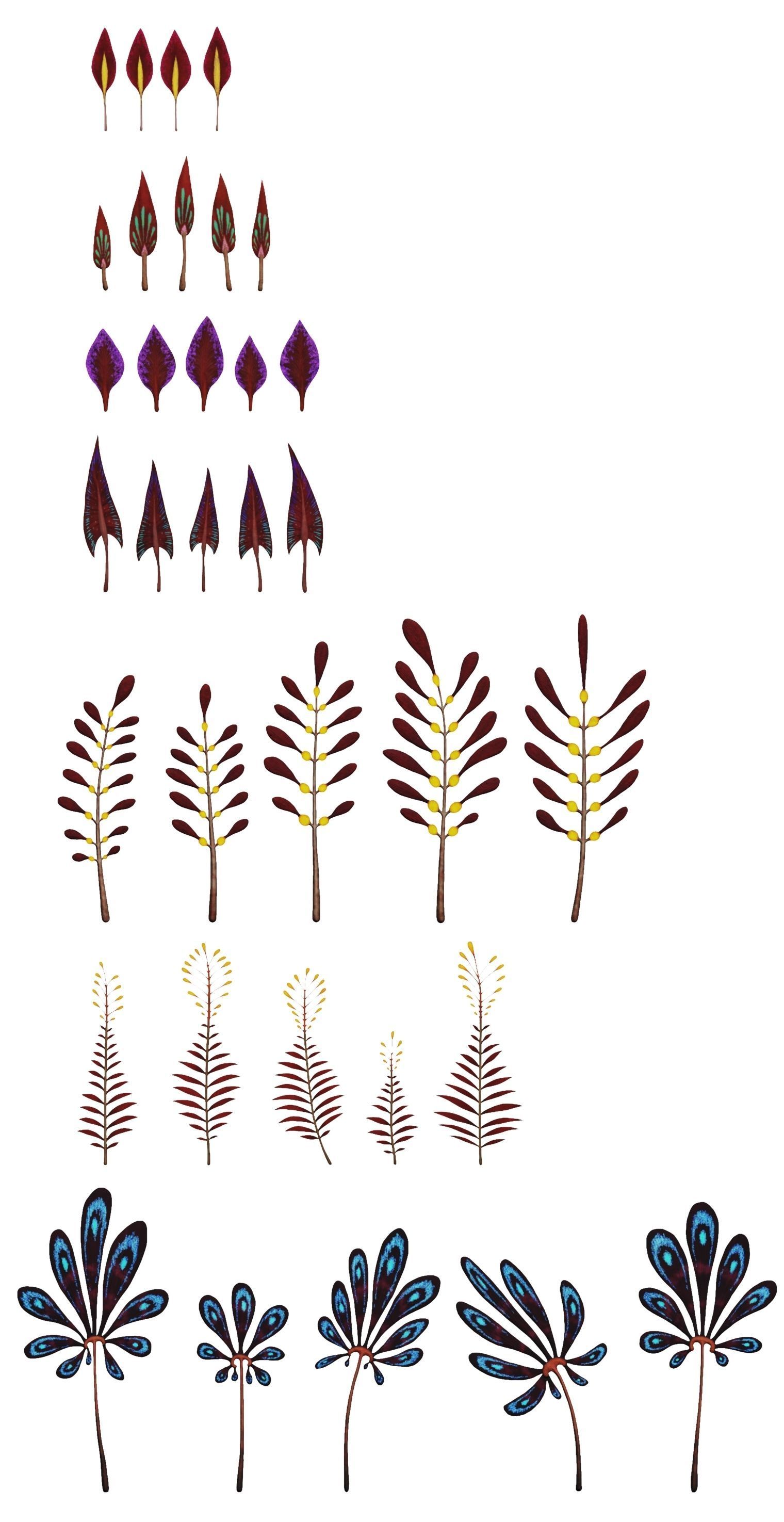 Glowing alien herbs 6 Low-poly 3D model_1