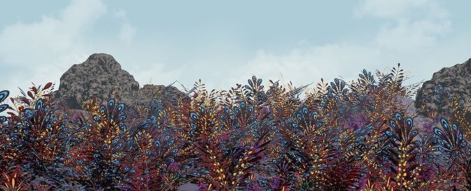 Glowing alien herbs 6 Low-poly 3D model