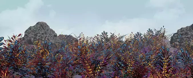 Glowing alien herbs 6 Low-poly 3D model