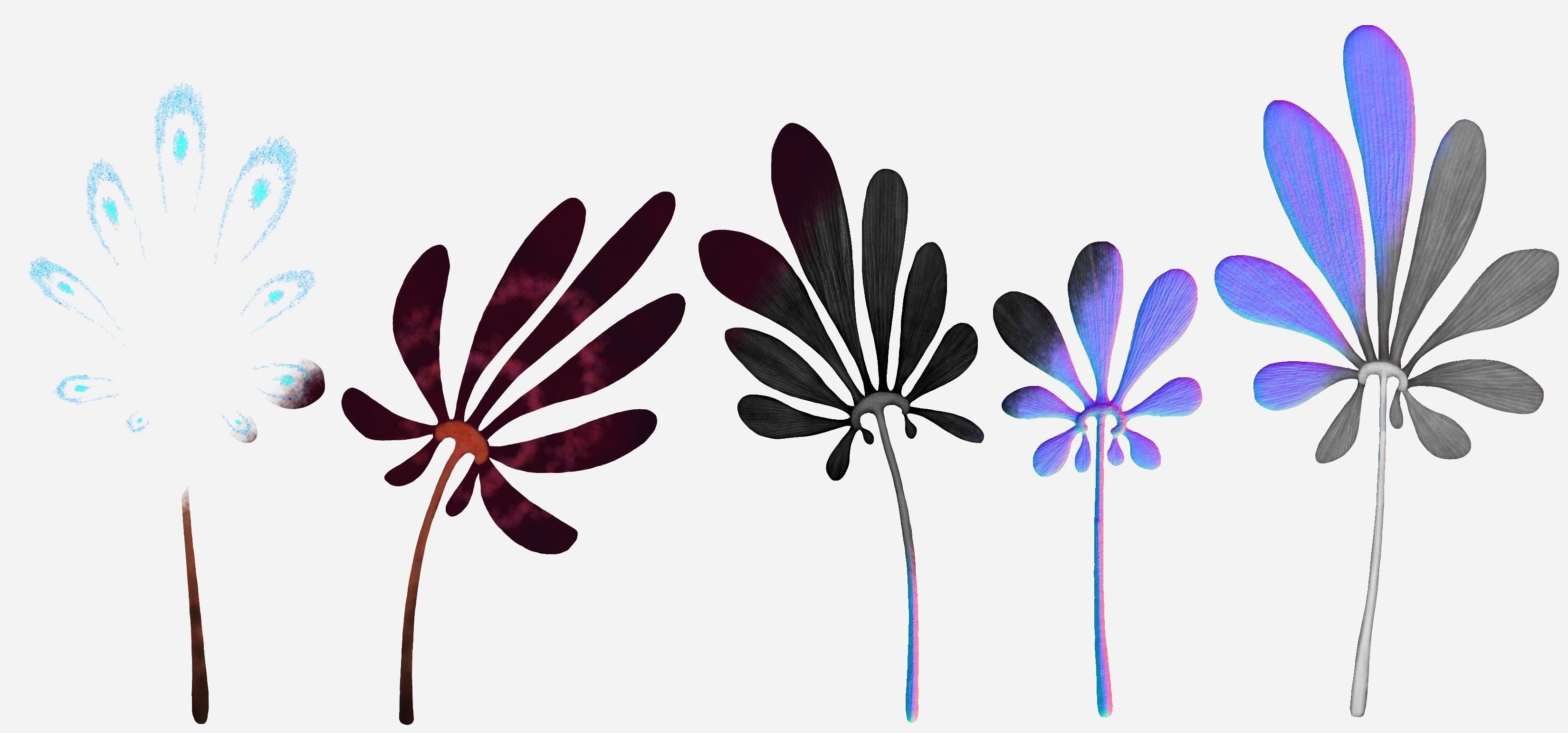 Glowing alien herbs 6 Low-poly 3D model_11