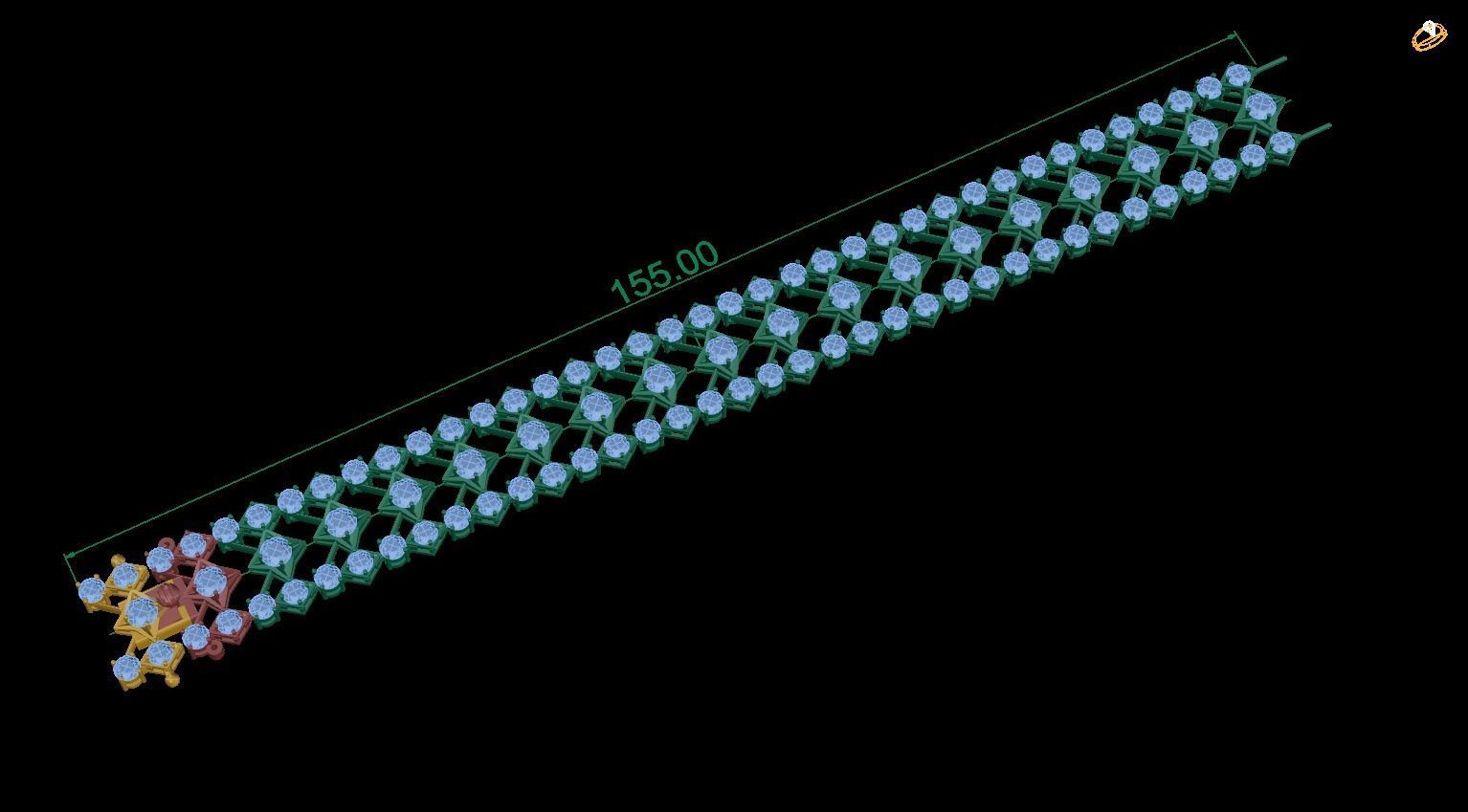 bracelet chain of light emitting diodes 3D print model_1