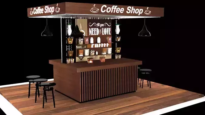 3d Coffee Shop Visualization