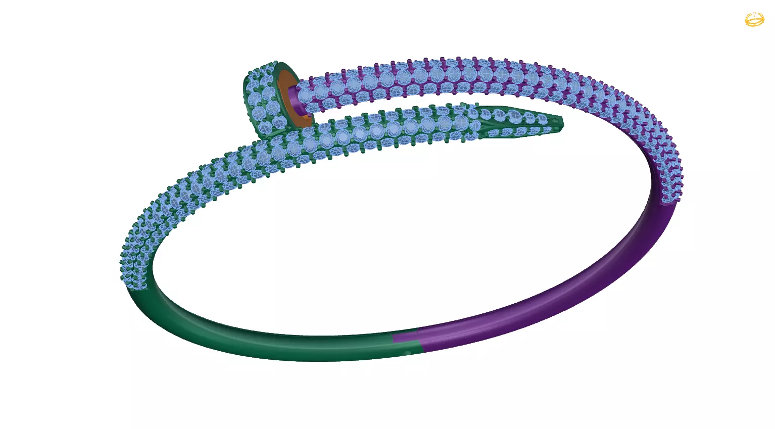 bracelet with snake 3D print model_0