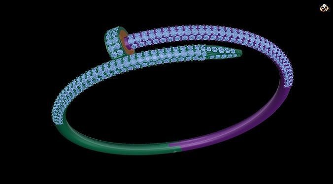 bracelet with snake 3D print model