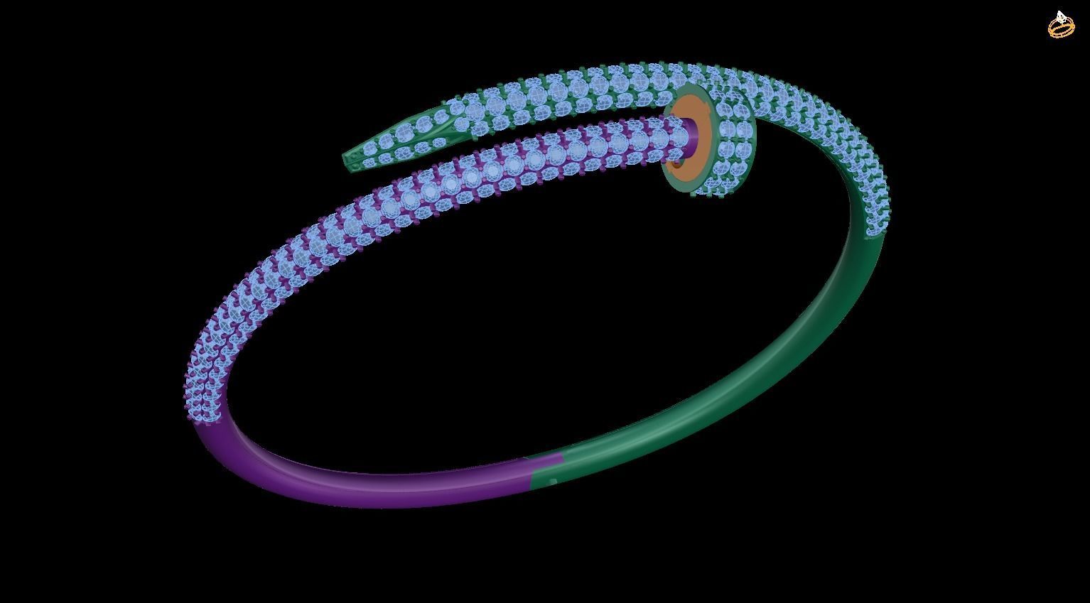 bracelet with snake 3D print model_1