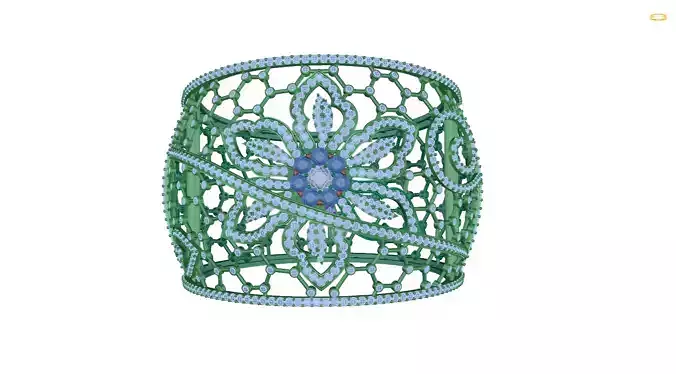 bracelet emerald and diamond cuff