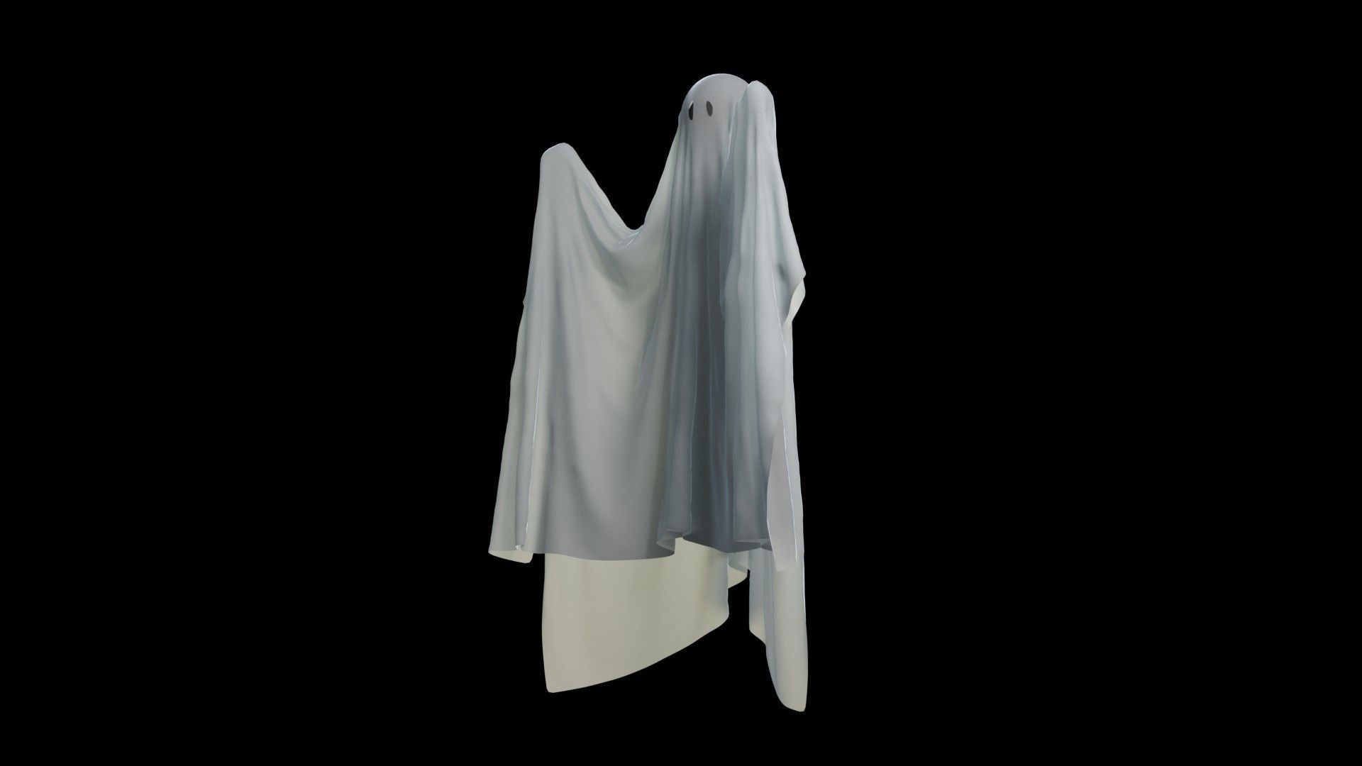 High Poly Ghost Model 3D model_1