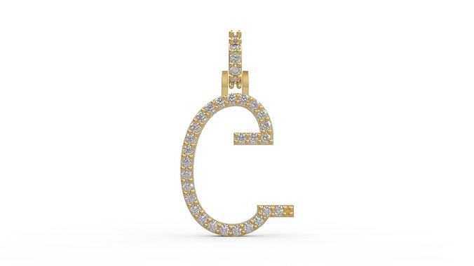 Initial Letters Pendant C 3D print model
