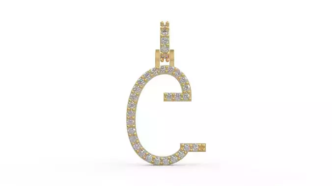 Initial Letters Pendant C 3D print model