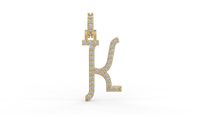 Initial Letters Pendant K 3D print model