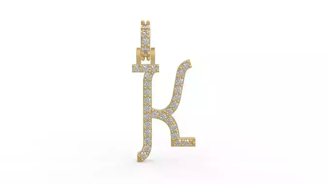 Initial Letters Pendant K 3D print model