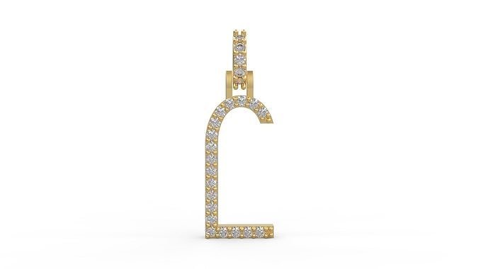 Initial Letters Pendant L 3D print model