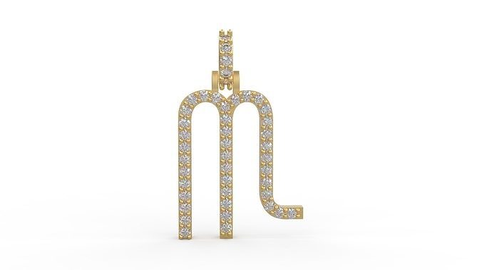 Initial Letters Pendant M 3D print model