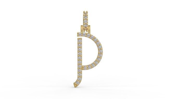 Initial Letters Pendant P 3D print model