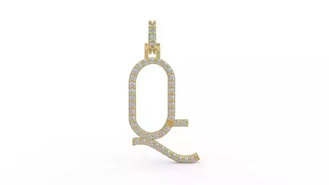 Initial Letters Pendant Q 3D print model