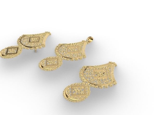 gold set stl verified 3D print model_3