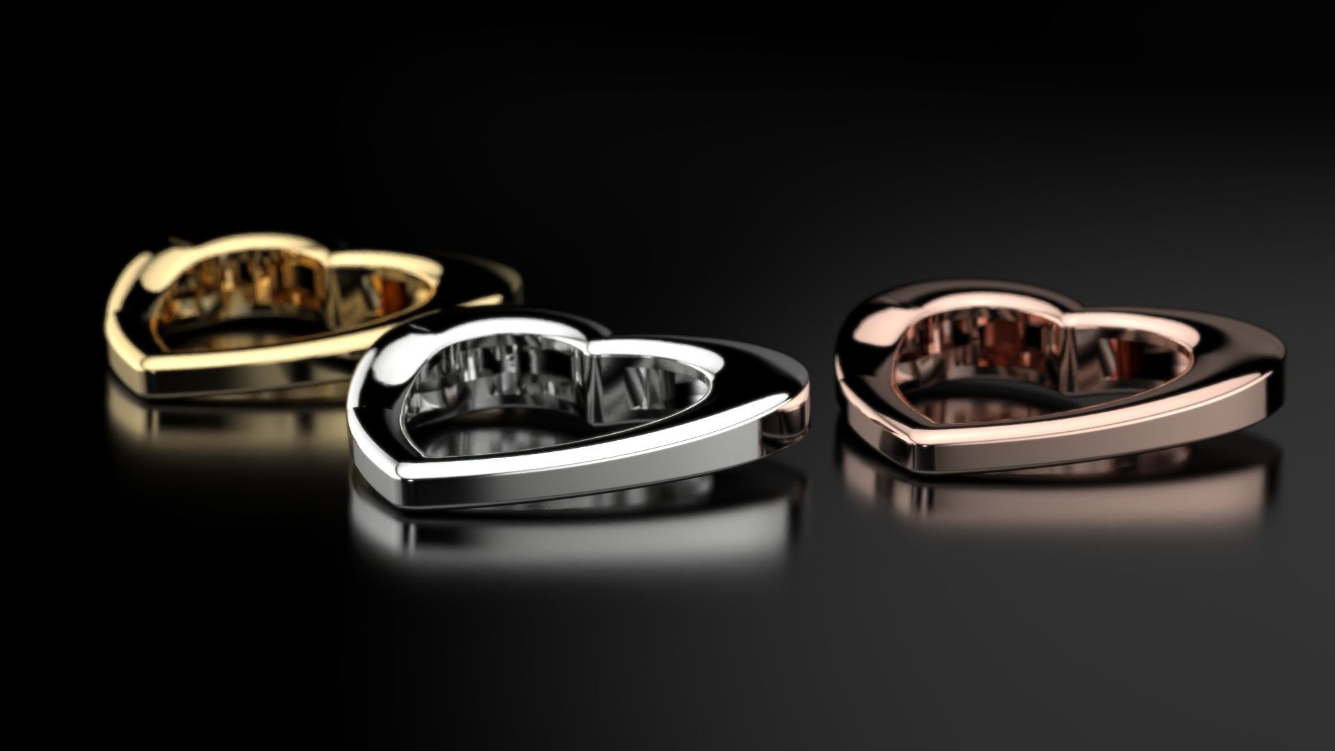 carabiners heart 3D print model_7