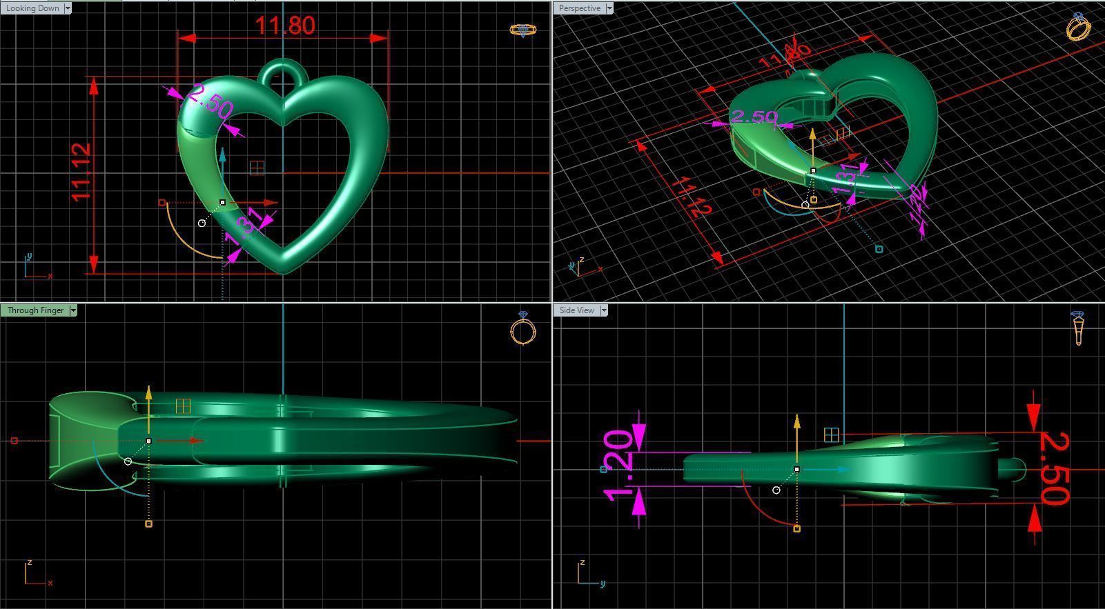 carabiners heart 3D print model_5