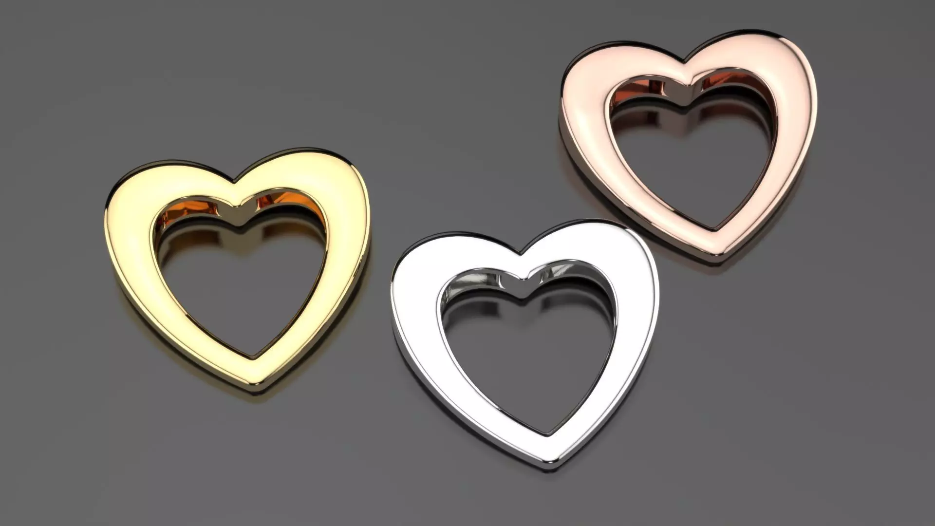 carabiners heart 3D print model_0