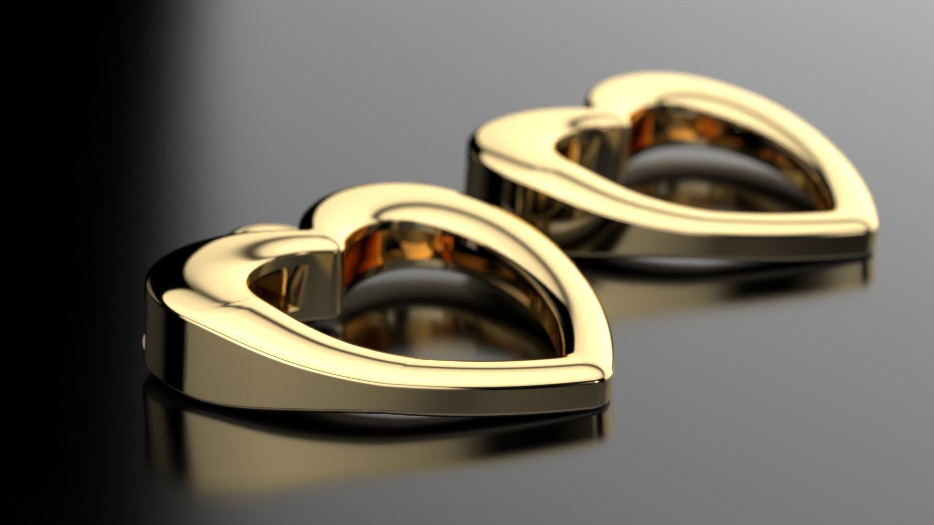carabiners heart 3D print model_14