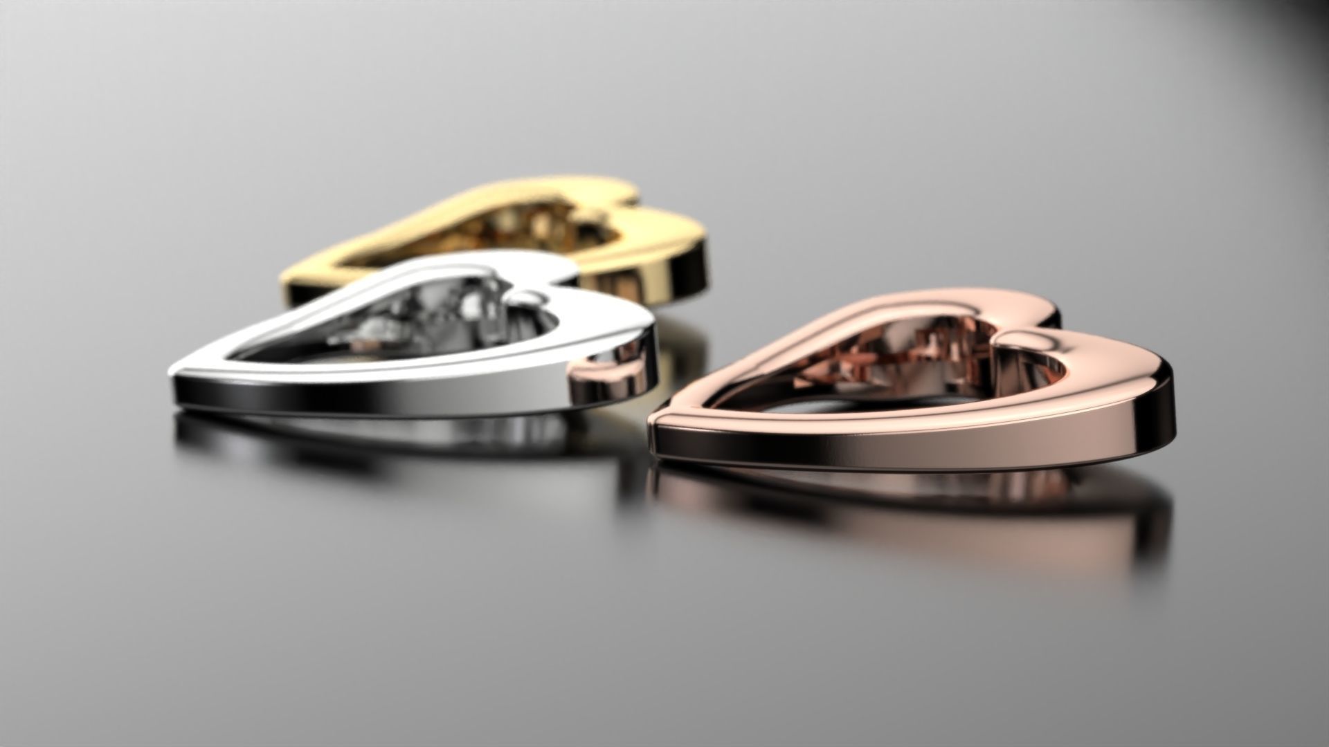 carabiners heart 3D print model_8