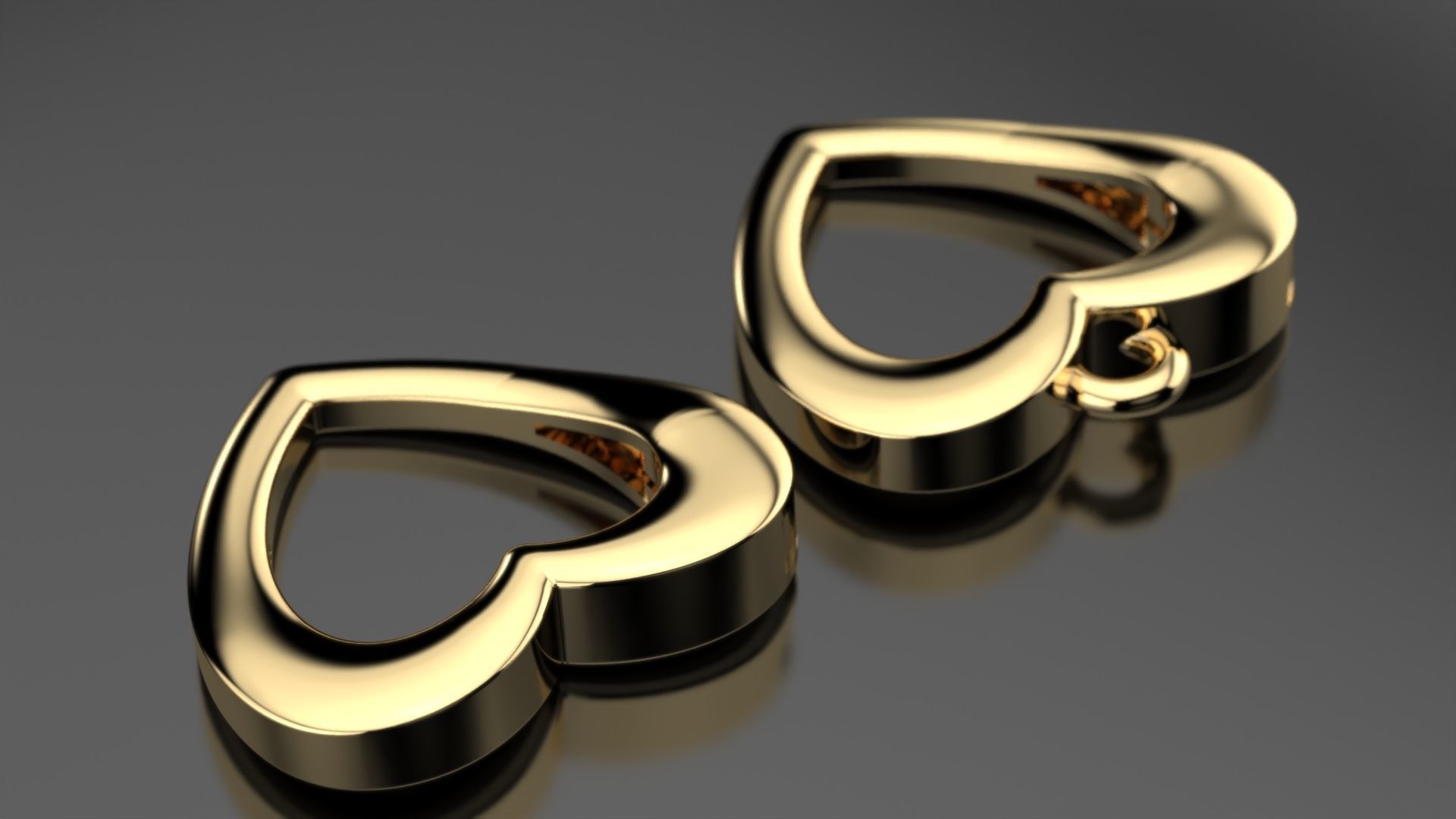 carabiners heart 3D print model_16