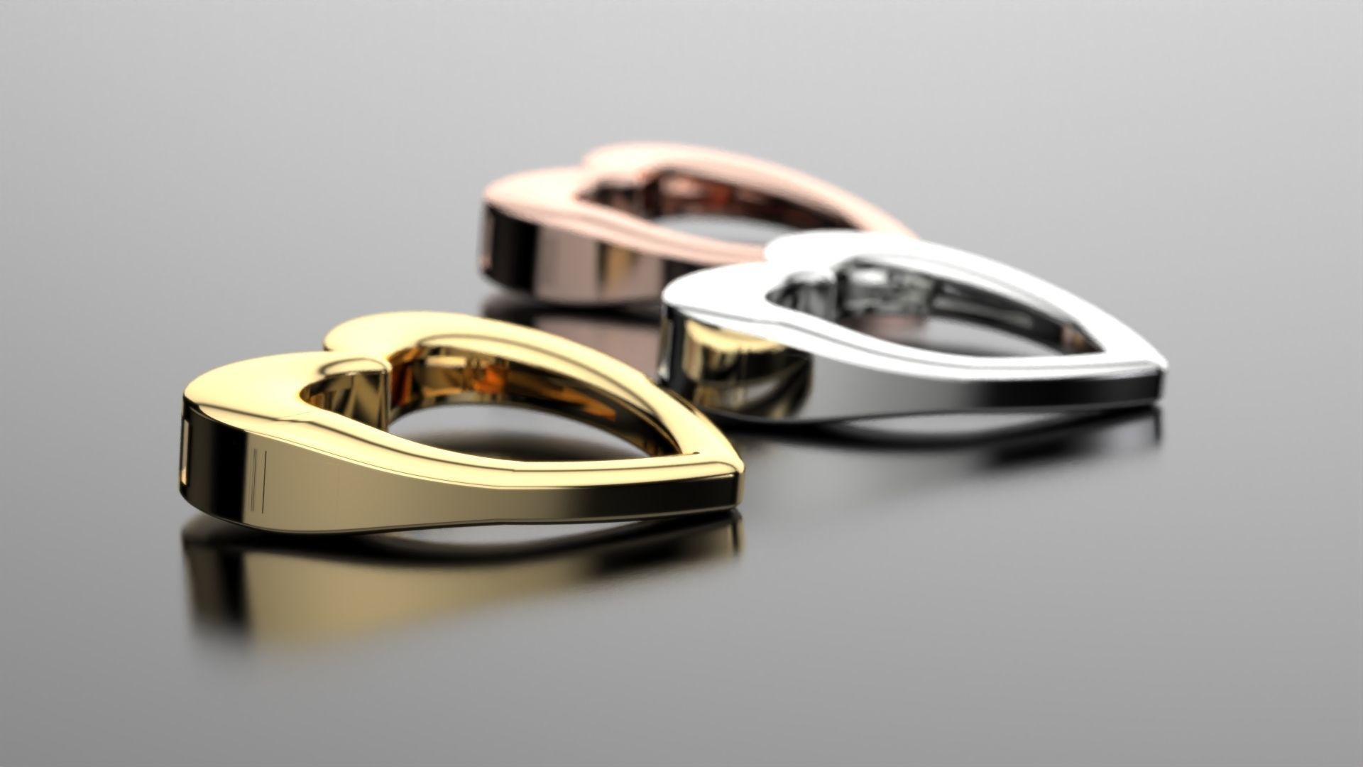 carabiners heart 3D print model_6