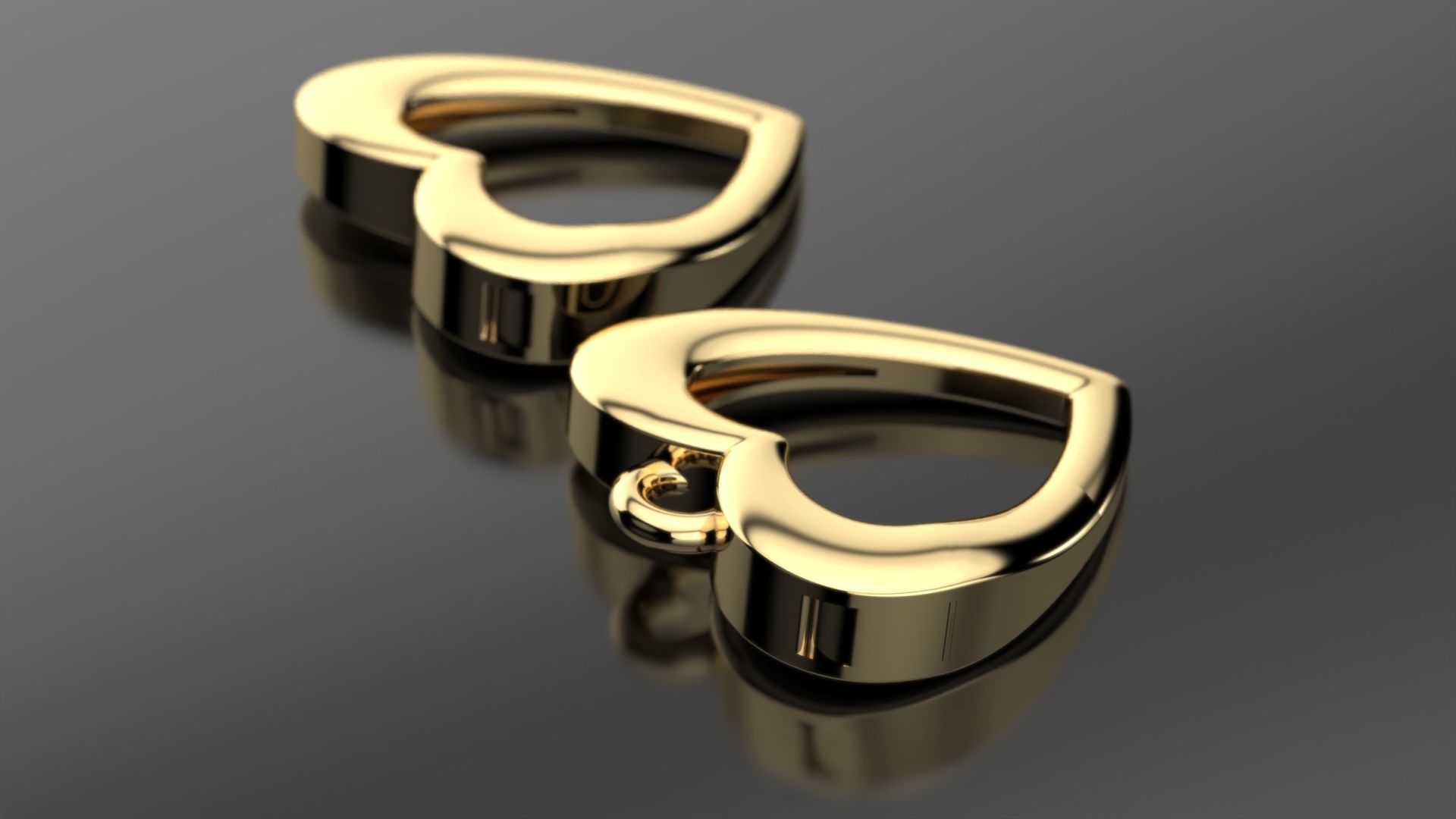 carabiners heart 3D print model_17