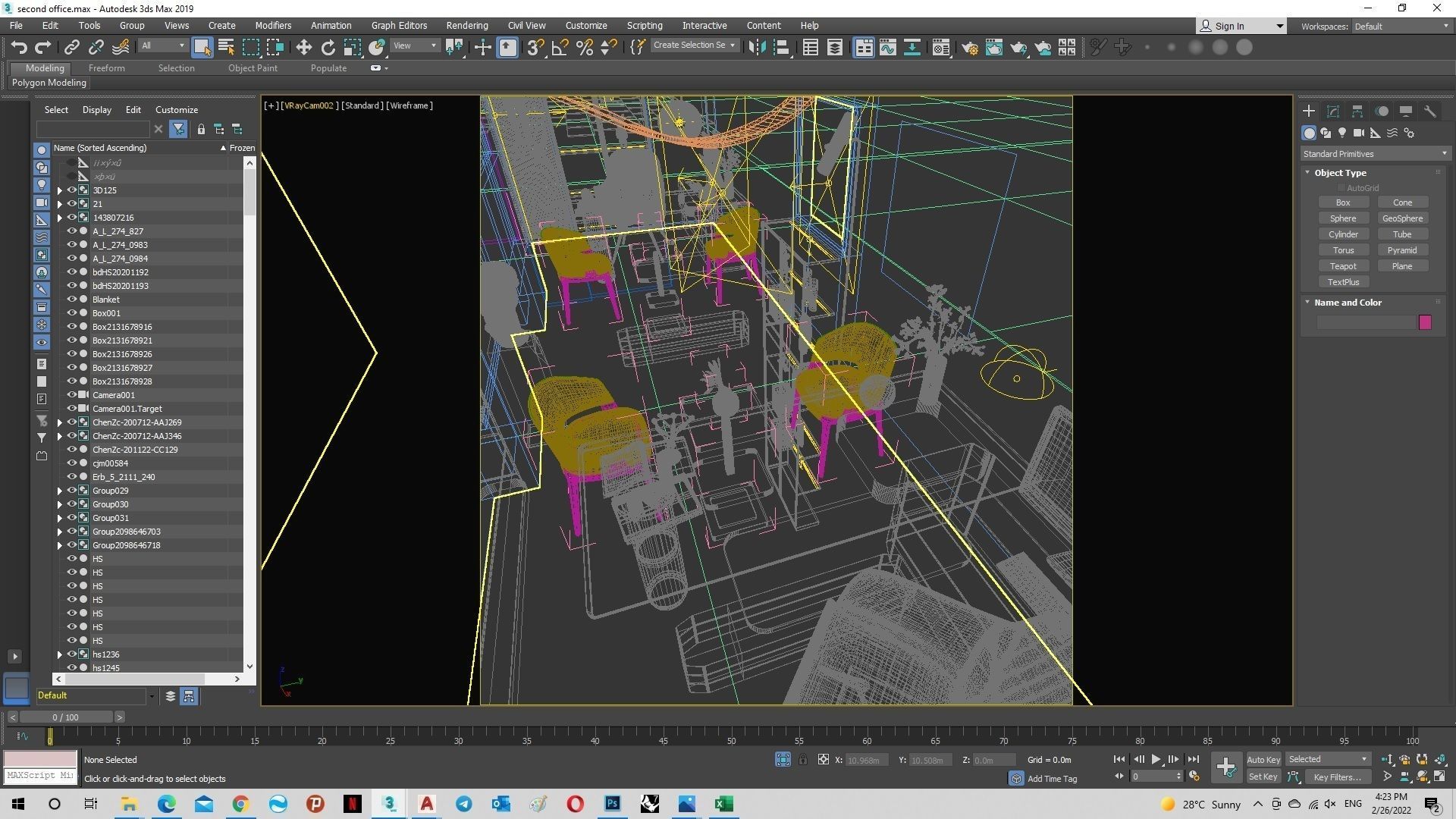 Office modern with marble and gold accents 3D model_5