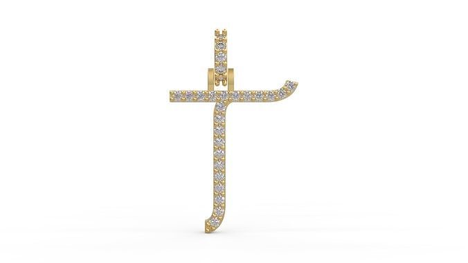 Initial Letters Pendant T 3D print model