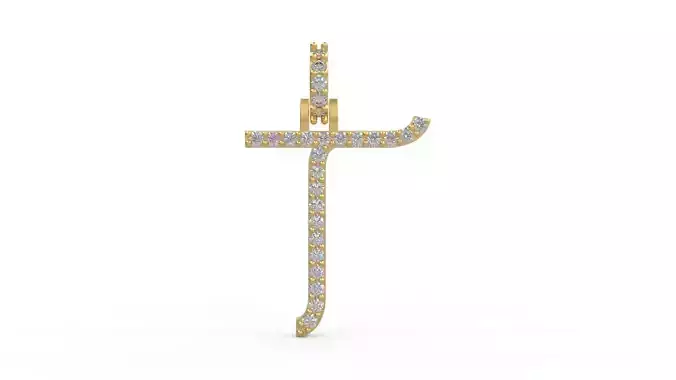Initial Letters Pendant T 3D print model