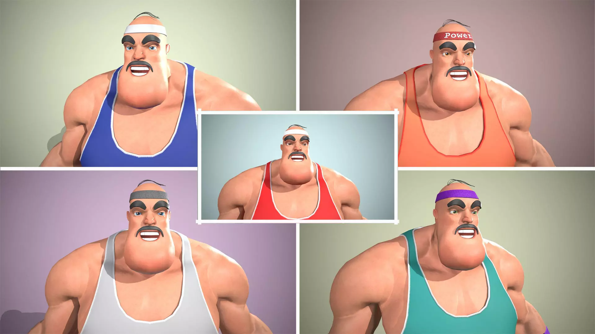 Strong man Pack 3D Model Collection_0