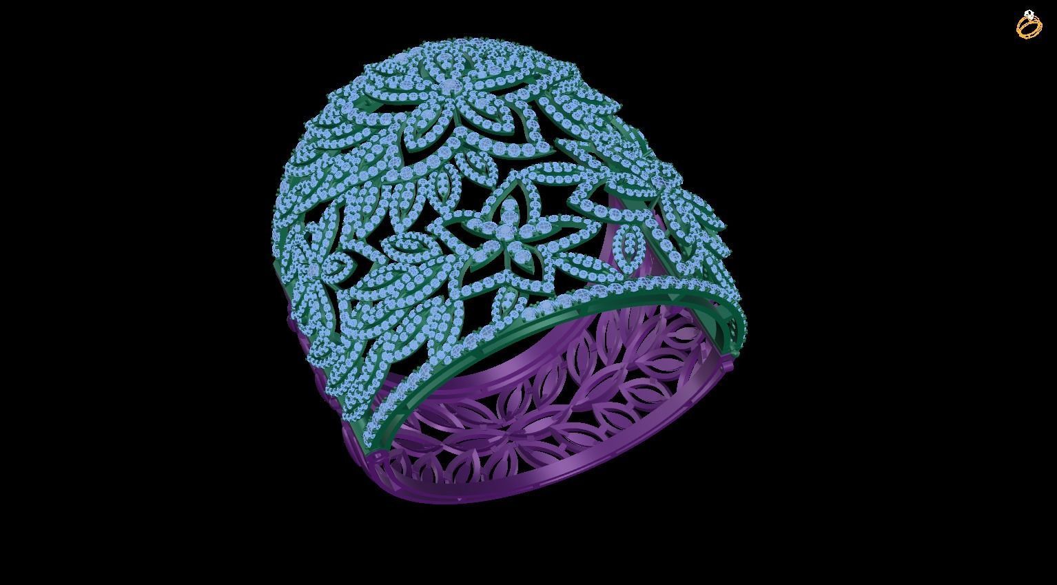 bracele flower 3D print model_1